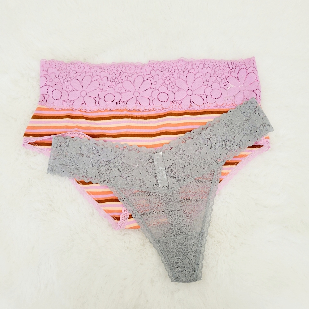 💓AERIE 2-PACK BOYBRIEF & LACE THONG UNDERWEAR SIZE XL